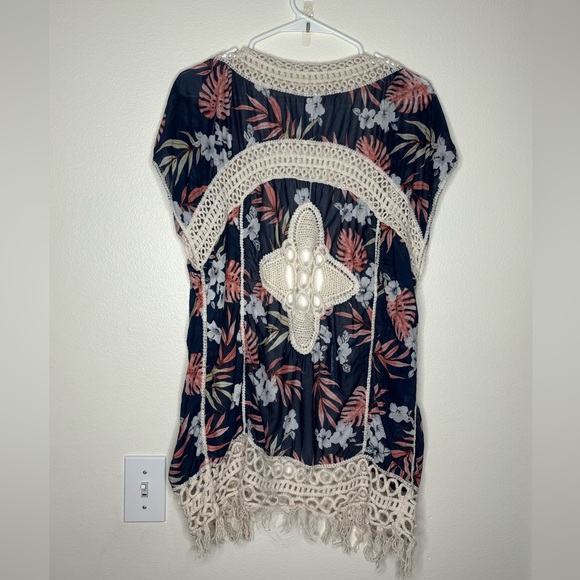 Ember Boho Floral & Lace Cardigan Sz S - Picture 2 of 9